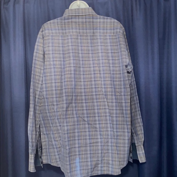 plaid blue button up - Picture 3 of 3